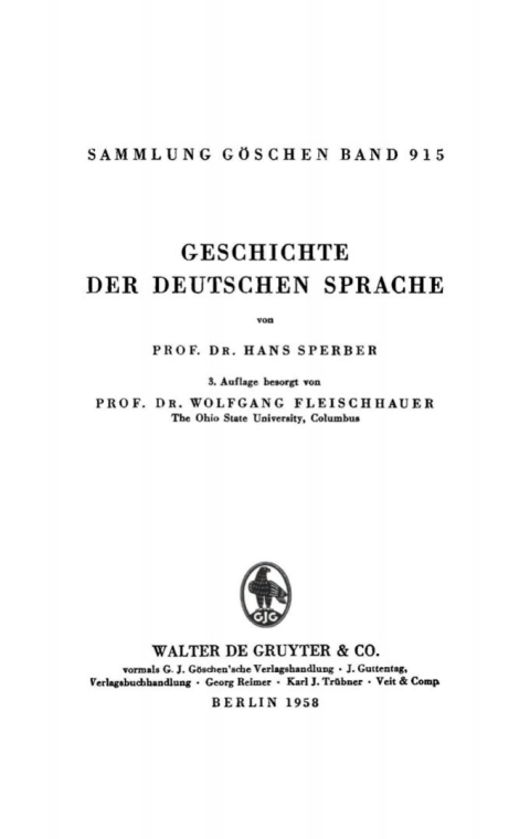Cover image for book Geschichte der deutschen Sprache