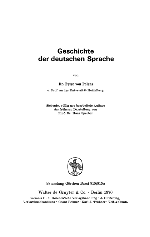 Cover image for book Geschichte der deutschen Sprache