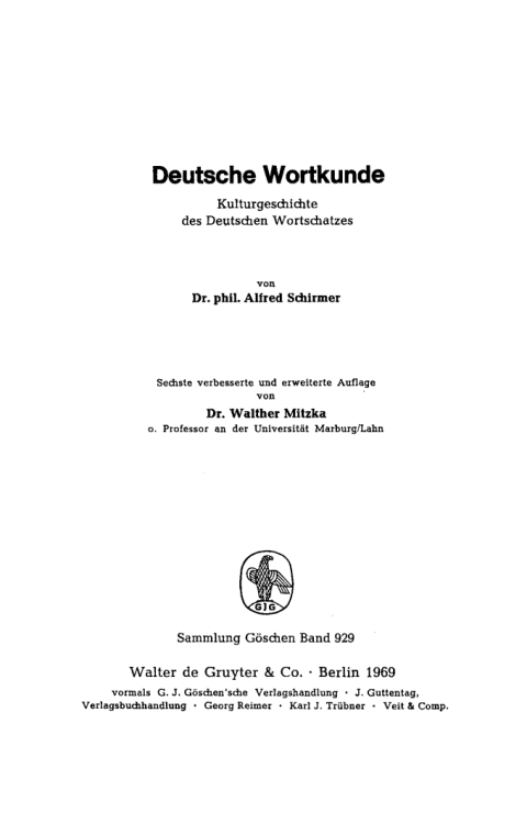 Cover image for book Deutsche Wortkunde