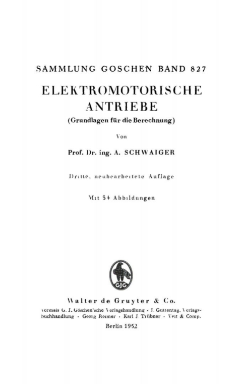Cover image for book Elektromotorische Antriebe