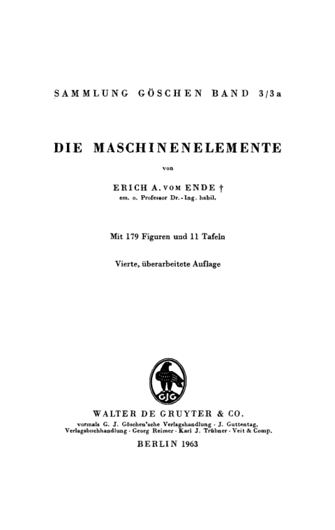 Cover image for book Die Maschinenelemente