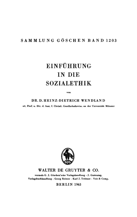 Cover image for book Einführung in die Sozialethik