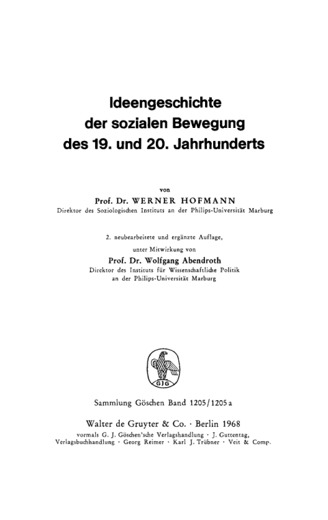 Cover image for book Ideengeschichte der sozialen Bewegung des 19. und 20. Jahrhunderts