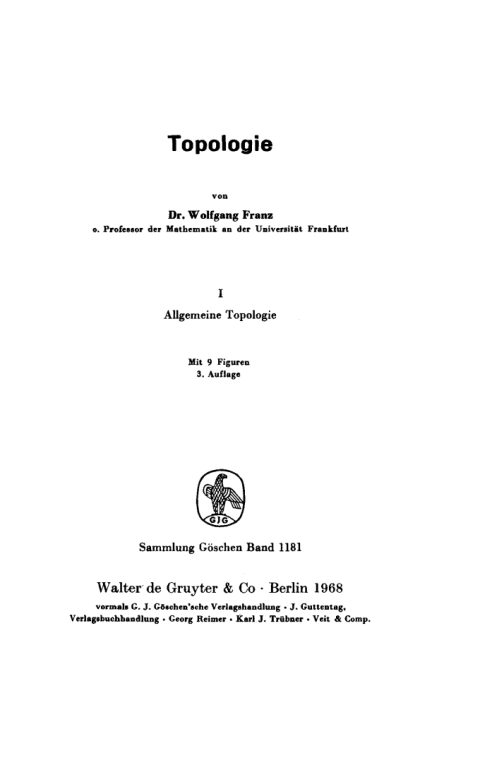 Cover image for book Allgemeine Topologie