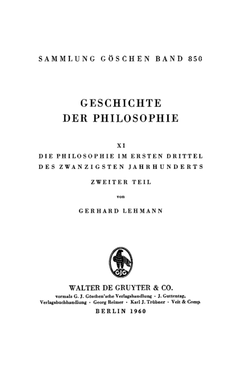 Cover image for book Die Philosophie im ersten Drittel des zwanzigsten Jahrhunderts, Teil 2