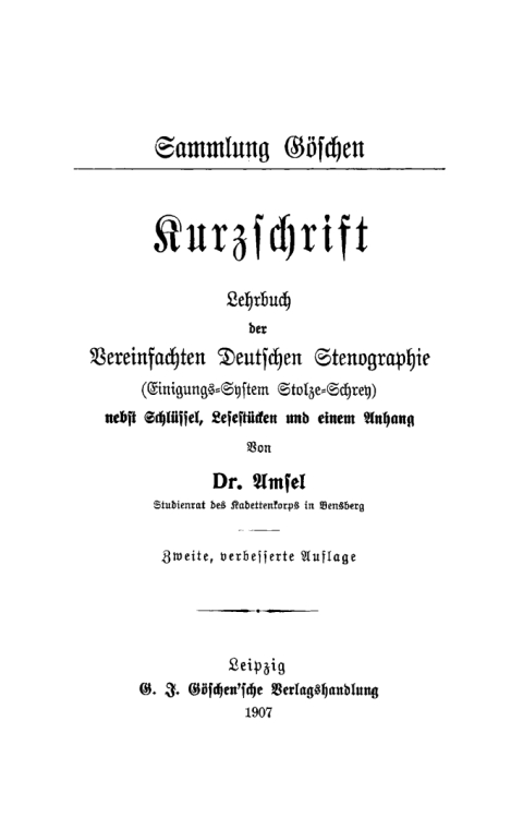 Cover image for book Kurzschrift