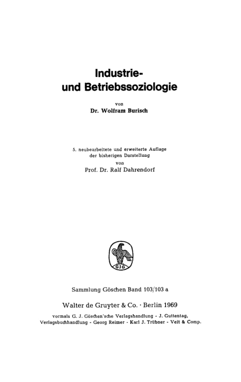 Cover image for book Industrie- und Betriebssoziologie
