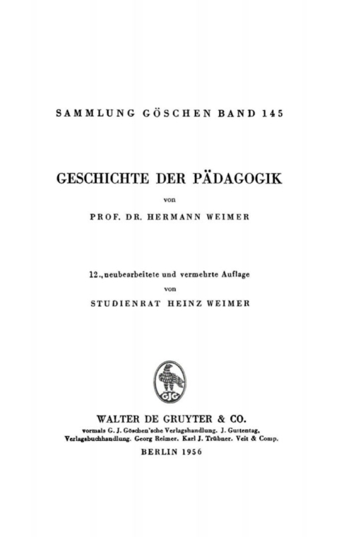 Cover image for book Geschichte der Pädagogik
