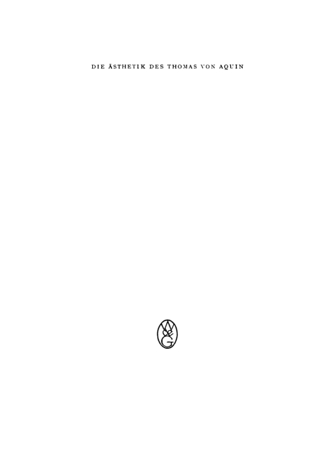 Die Ãsthetik des Thomas von Aquin 