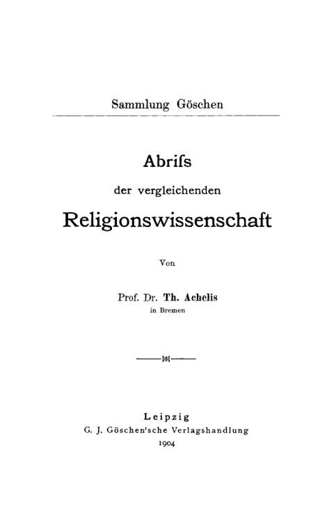 Cover image for book Abriß der vergleichenden Religionswissenschaft