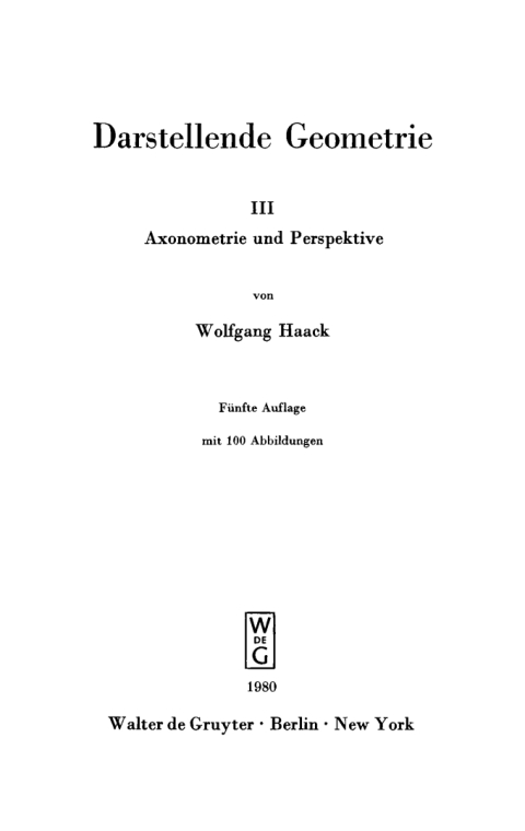 Cover image for book Axonometrie und Perspektive