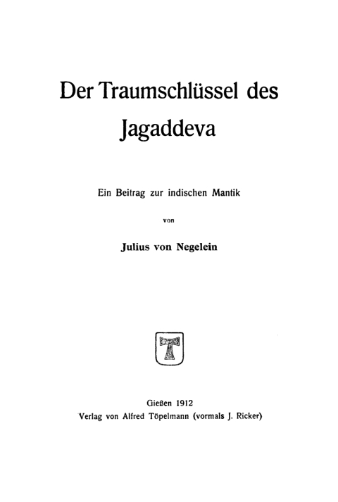 Cover image for book Der Traumschlüssel des Jagaddeva