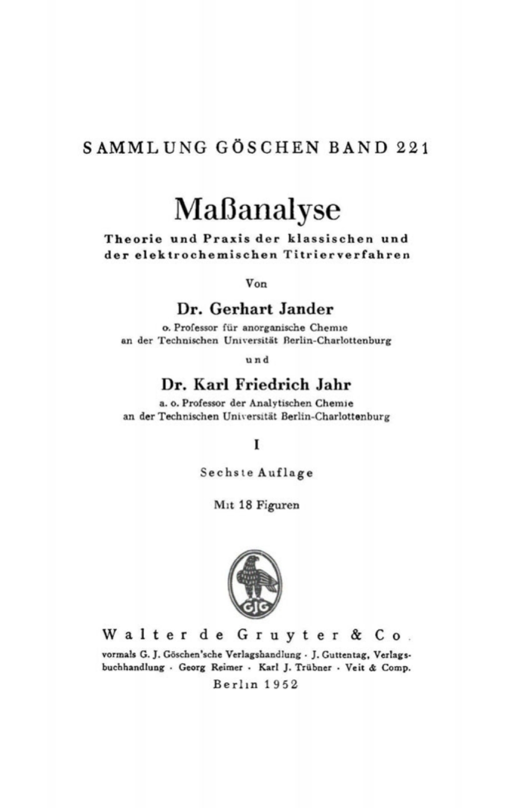 Page Fidelity Maßanalyse: Theorie und Praxis der klassischen und der elektrochemischen Titrierverfahren, Teil 1; $148.73