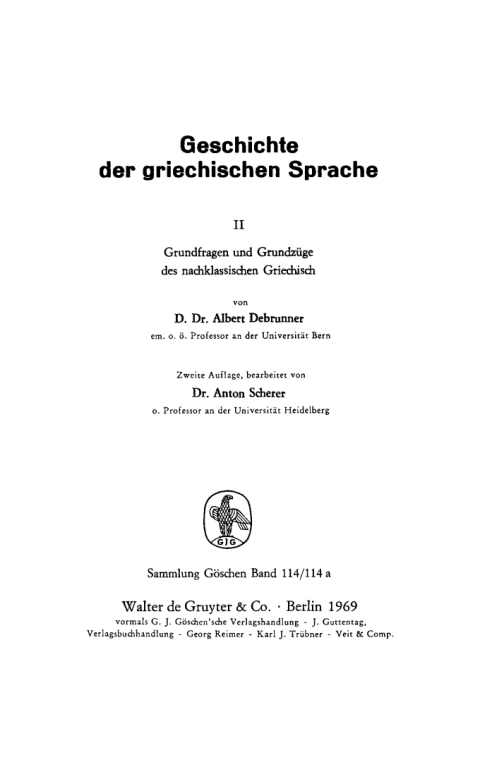 Cover image for book Grundfragen und Grundzüge des nachklassischen Griechisch