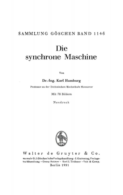 Cover image for book Die synchrone Maschine