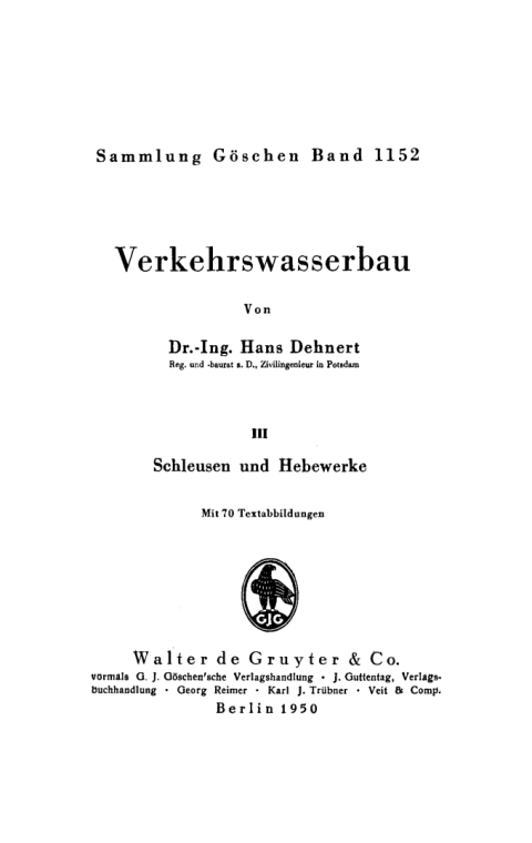 Cover image for book Schleusen und Hebewerke