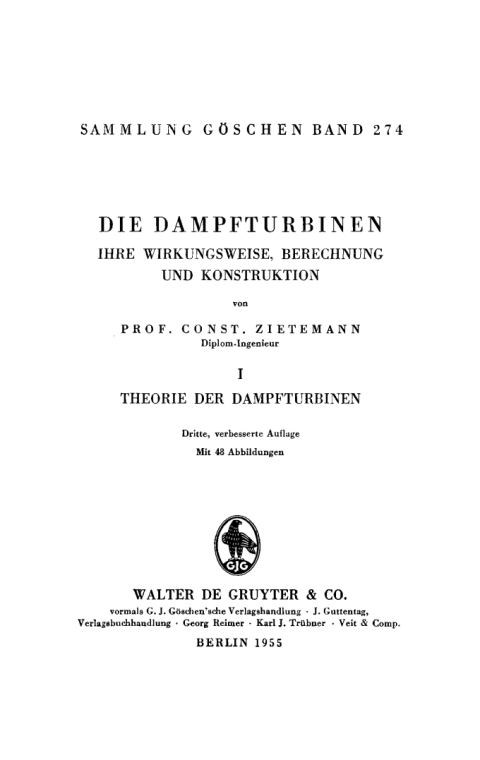 Cover image for book Theorie der Dampfturbinen