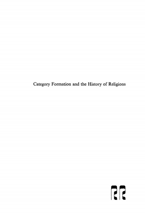 Cover image for book Category formation and the history of religions