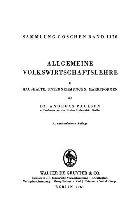 Cover image for book Haushalte, Unternehmungen, Marktformen