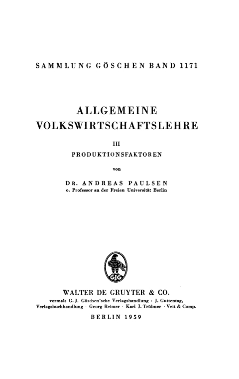 Cover image for book Produktionsfaktoren