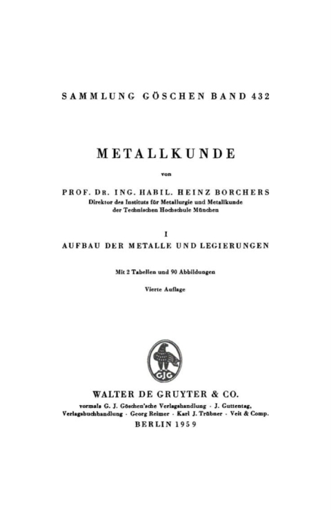Cover image for book Aufbau der Metalle und Legierungen