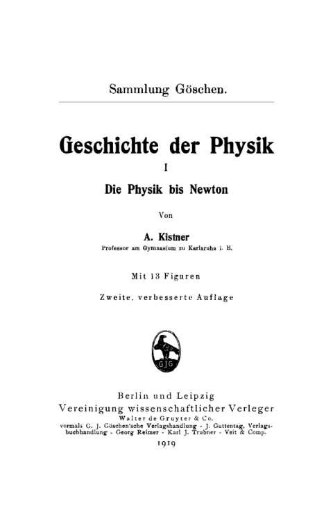 Cover image for book Die Physik bis Newton