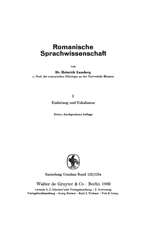 Cover image for book Einleitung und Vokalismus