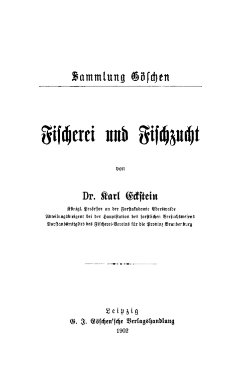 Cover image for book Fischerei und Fischzucht