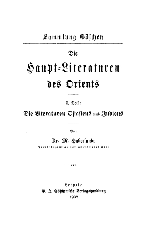 Cover image for book Die Literaturen Ostasiens und Indiens