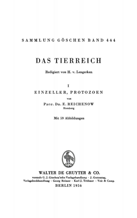 Cover image for book Einzeller, Protozoen