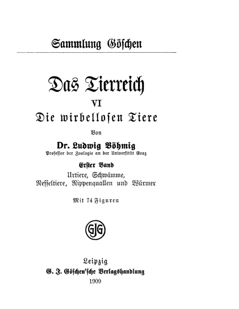 Cover image for book Urtiere, Schwämme, Nesseltiere, Roppenquallen und Würmer
