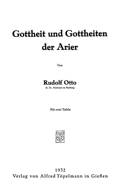 Cover image for book Gottheit und Gottheiten der Arier