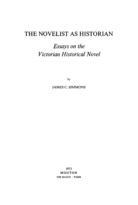 Cover image for book The novelist as historian