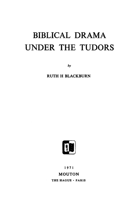Cover image for book Biblical Drama under the Tudors
