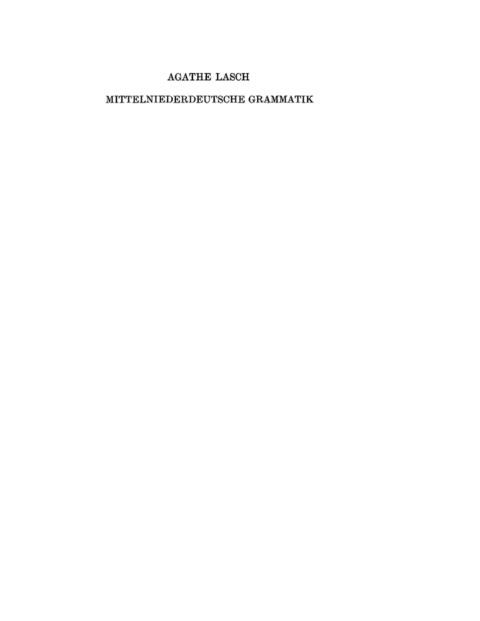 Cover image for book Mittelniederdeutsche Grammatik