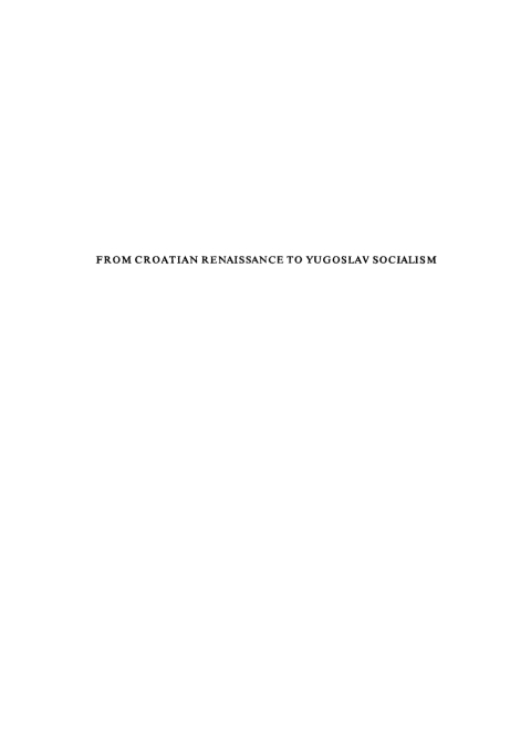 Cover image for book From Croatian renaissance to Yugoslav socialism