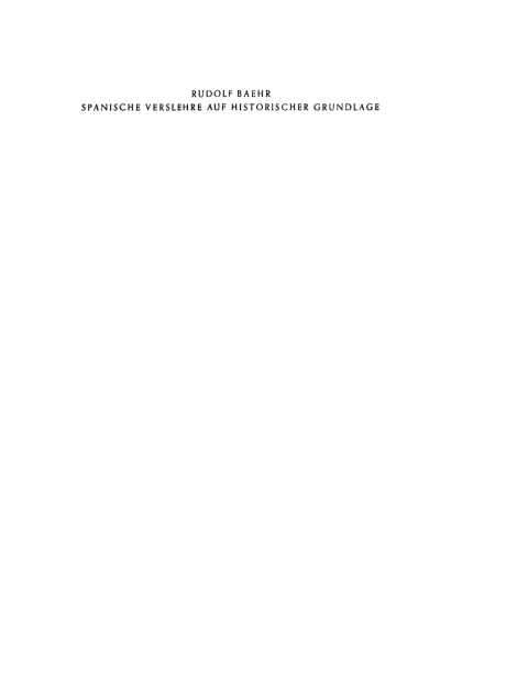 Cover image for book Spanische Verslehre auf historischer Grundlage