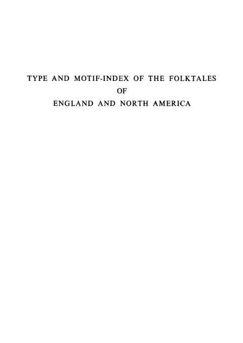 Cover image for book Type and Motif-Index of the Folktales of England and North America