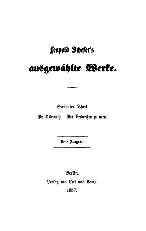 Cover image for book Die Osternacht. Das Verbrechen zu irren