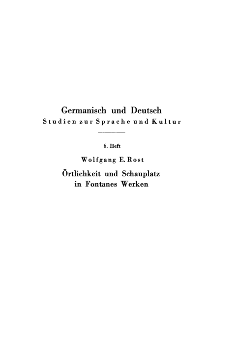 Cover image for book Örtlichkeit und Schauplatz in Fontanes Werken