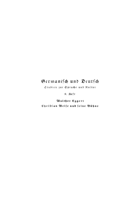 Cover image for book Christian Weise und seine Bühne