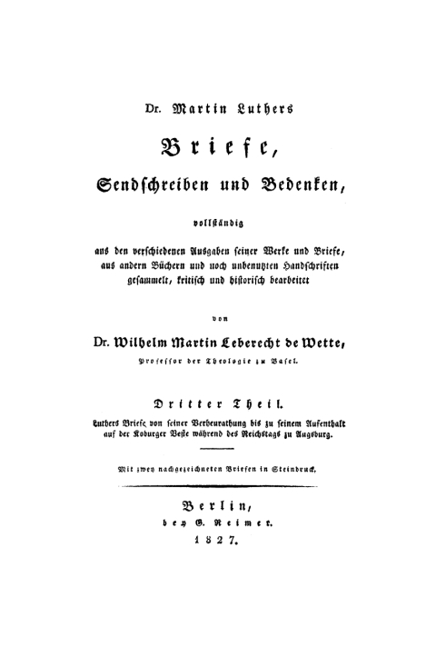 Cover image for book Luthers Briefe von seiner Verheurathung bis zu seinem Aufenthalt auf der Koburger Veste während des Reichstags zu Augsburg
