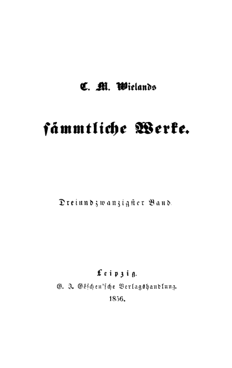Cover image for book Christoph Martin Wieland: C. M. Wielands Sämmtliche Werke. Band 23/24