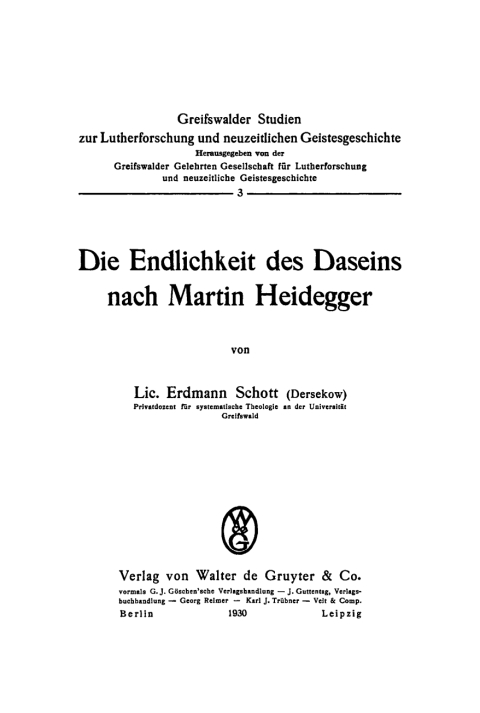 Die Endlichkeit des Daseins nach Martin Heidegger 