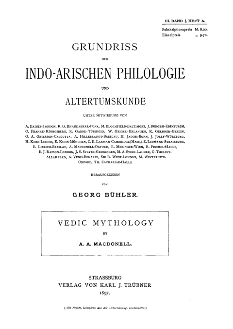 Cover image for book Vedic mythology