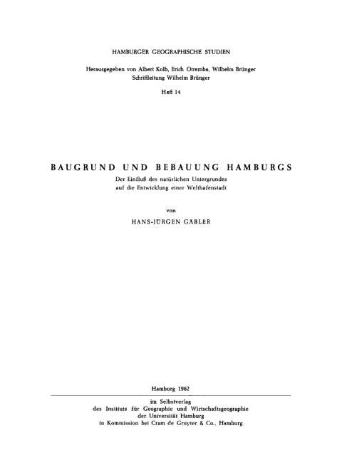 Cover image for book Baugrund und Bebauung Hamburgs