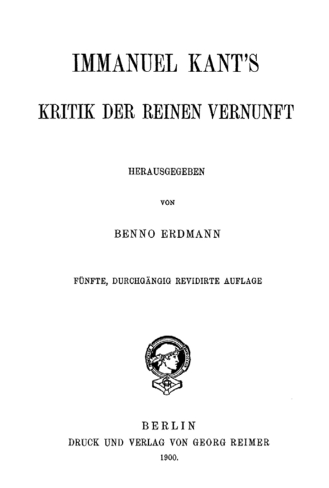 Cover image for book Kritik der reinen Vernunft
