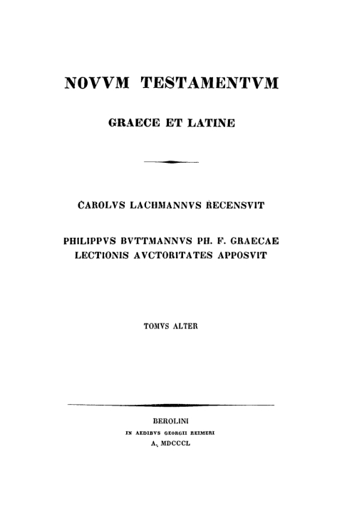 Cover image for book Novum Testamentum Graece et Latine. Tom 2