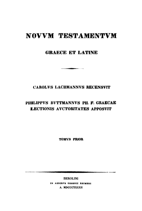 Cover image for book Novum Testamentum Graece et Latine. Tom 1