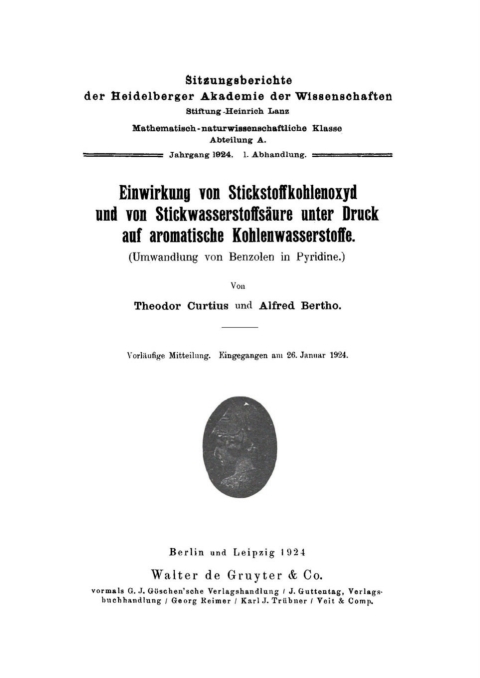 Cover image for book Einwirkung von Stickstoffkohlenoxyd und von Stickwasserstoffsäure unter Druck auf aromatische Kohlenwasserstoffe. (Umwandlung von Benzolen in Pyridine)